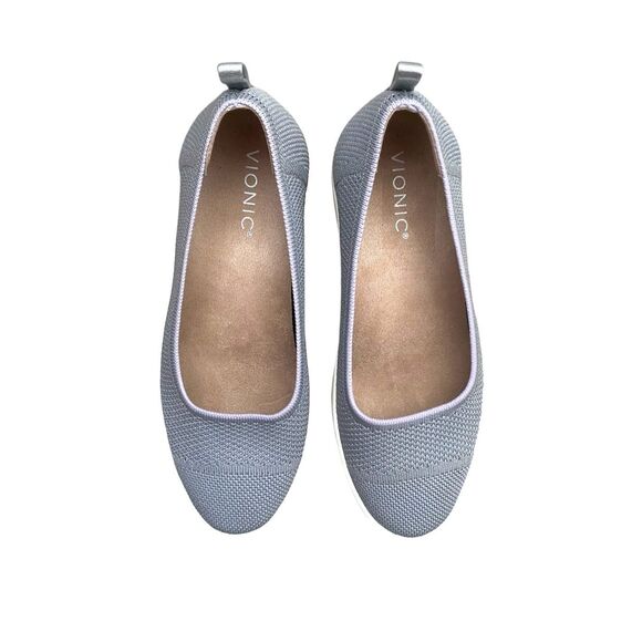 Vionic Womens Uptown Knit Skimmer Flat Light Grey Sz 8.5 Wide - Picture 2 of 11